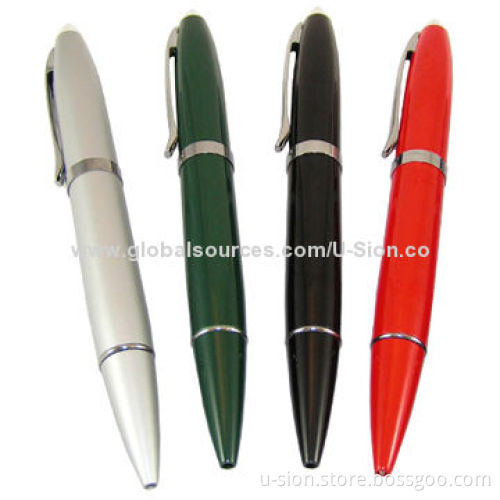 Pen-shaped USB Flash Drives with 128MB to 64GB Flash Memory Capacity and Password Function